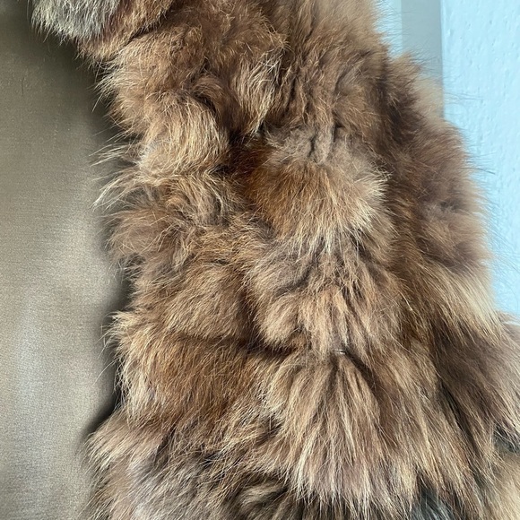 Vintage Real Brown/Tan Fur Jacket Women's Large - Picture 7 of 12